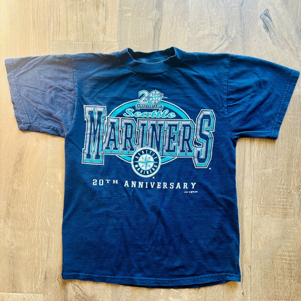 Vintage 1997 Seattle Mariners 20th Anniversary Medium Logo 7 Shirt